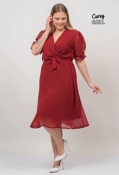 Picture of CURVY GIRL CHIFFON ELEGANT  DRESS